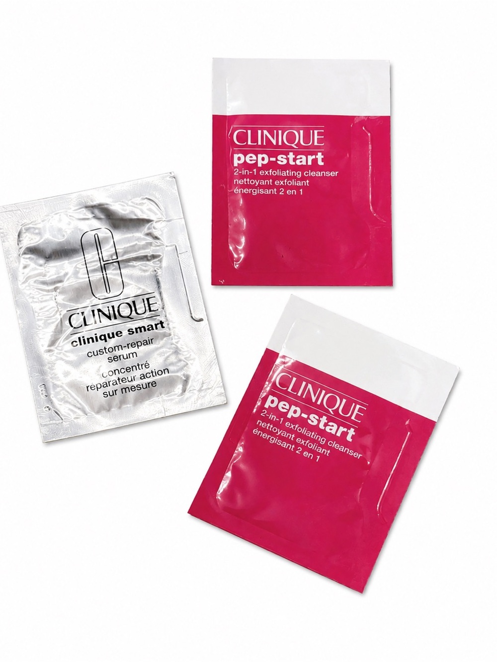 Free w/ purchase Clinique Smart Serum and Pep-start cleanser samples